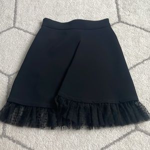 Maje Black Lace High Waisted Skirt